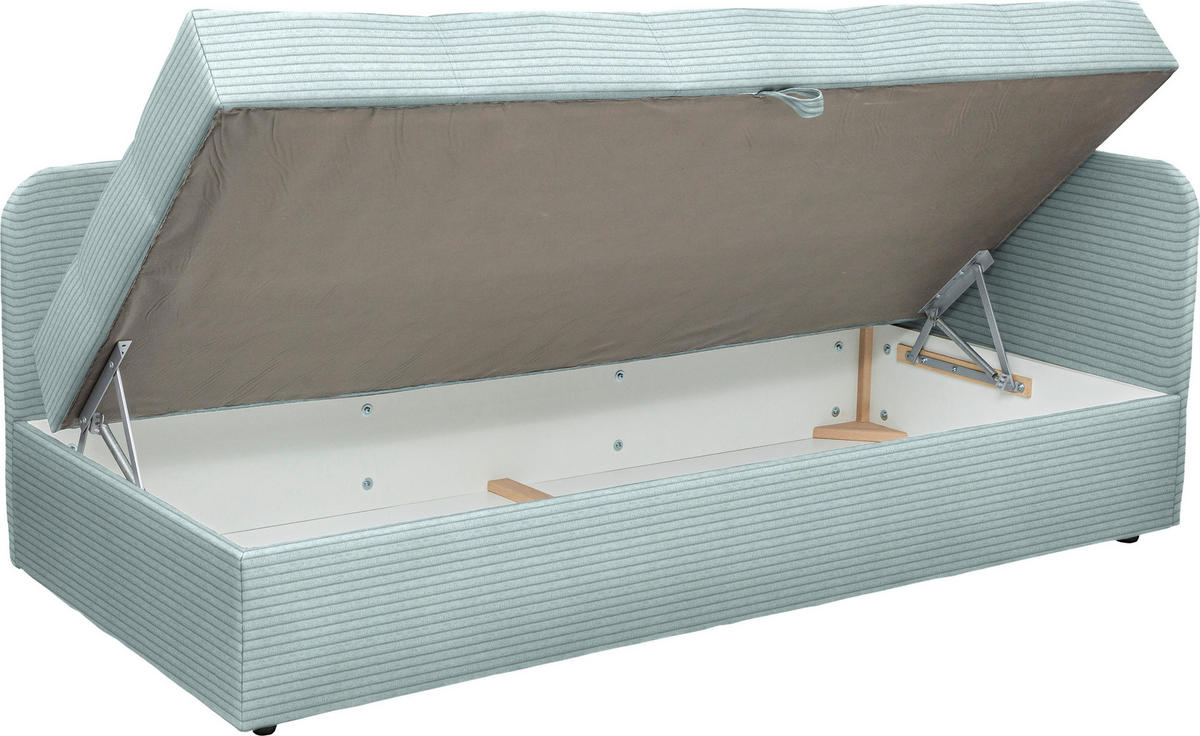 LIEGE  in Cord Pastellblau  - Pastellblau/Schwarz, Basics, Kunststoff/Textil (205/90/95cm) - Xora