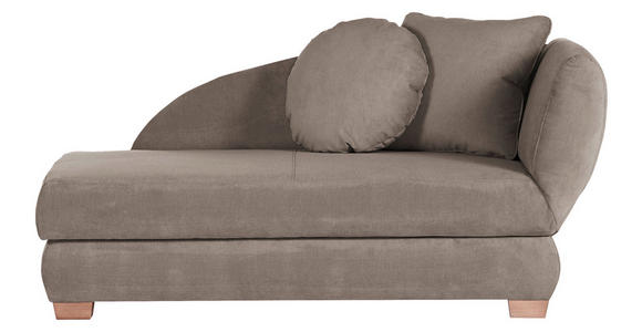 RÉCAMIERE Recamiere, Sarah in Mikrofaser Taupe  - Taupe/Eichefarben, LIFESTYLE, Holz/Textil (176/85/88cm) - Xora