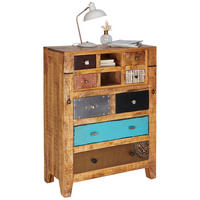 Birou Secretar in multicolor, culoare natur  - maro/culoare inox, Romantik / Landhaus, metal/lemn (80/106/40cm) - Landscape