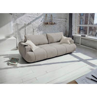 SCHLAFSOFA  in Flachgewebe Beige  - Champagner/Beige, MODERN, Holzwerkstoff/Kunststoff (254/69-93/116cm) - Livetastic