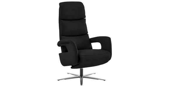 RELAXSESSEL in Leder Schwarz  - Edelstahlfarben/Schwarz, Design, Leder/Metall (76/119/86cm) - Dieter Knoll