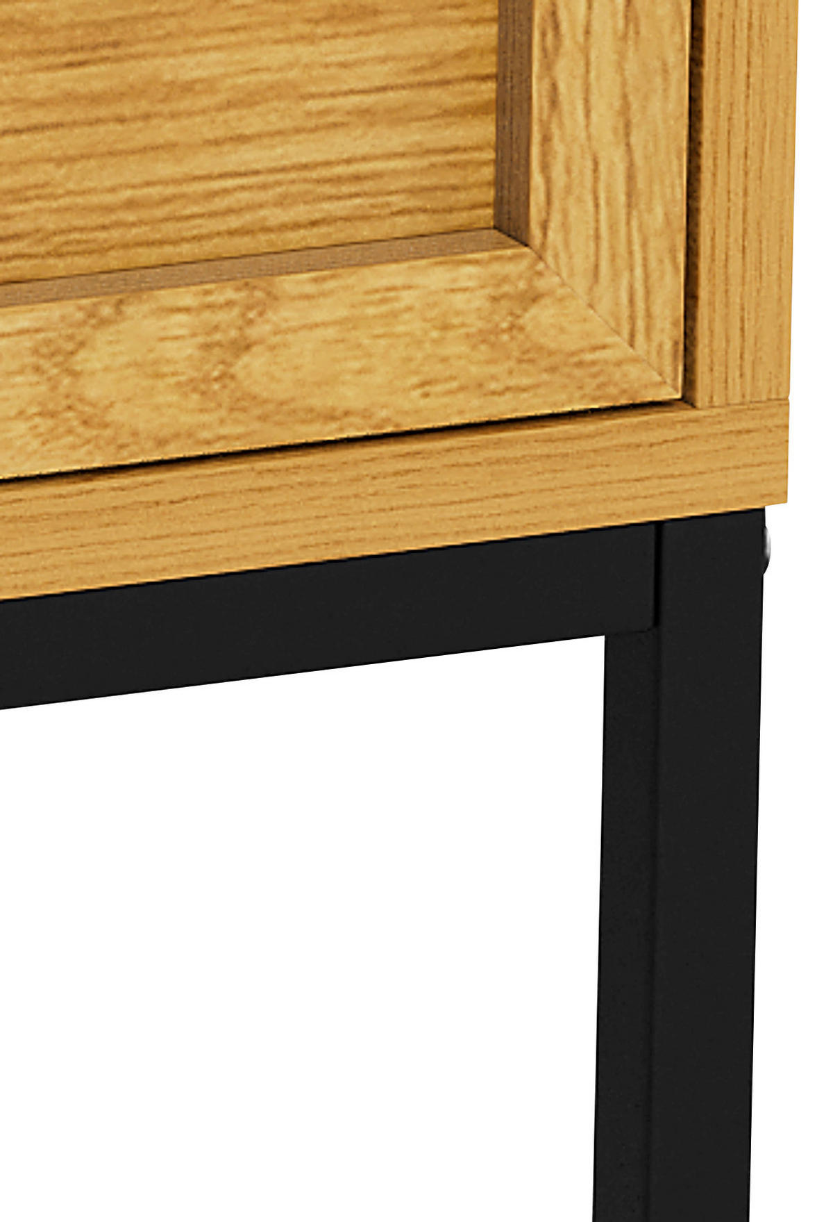 NACHTSCHRANK 46/61/40 cm  - Eichefarben/Schwarz, MODERN, Holzwerkstoff/Metall (46/61/40cm) - VanDerken