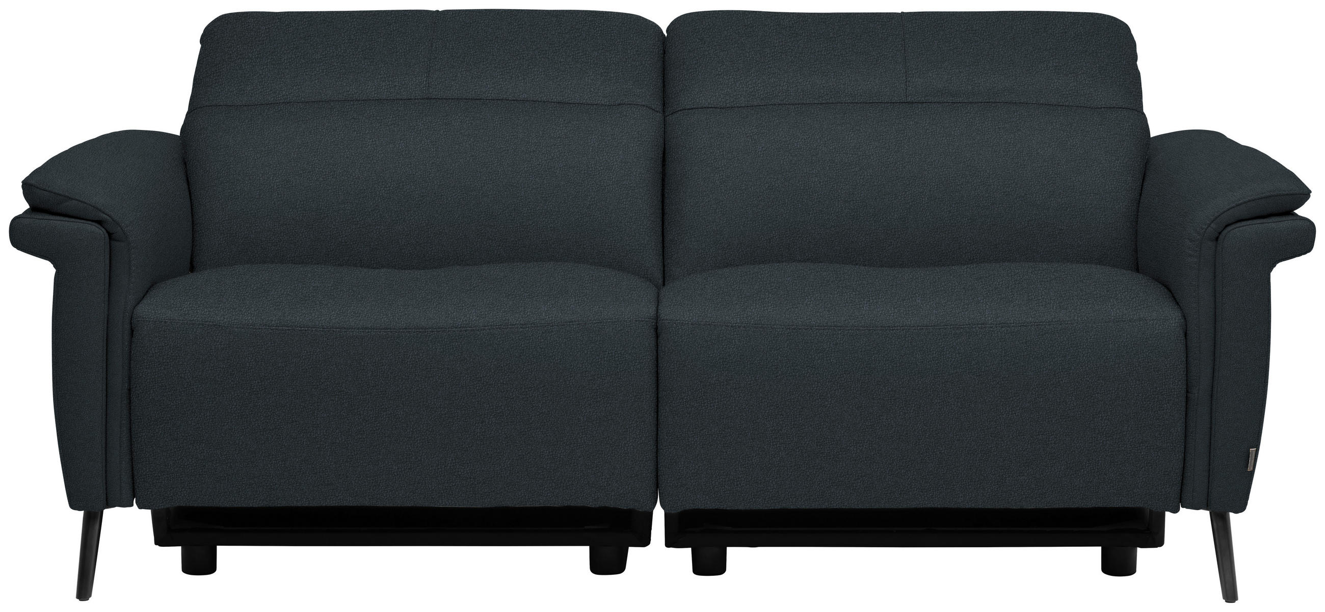 3-SITZER-SOFA Echtleder Dunkelblau  - Schwarz/Dunkelblau, Design, Leder/Metall (210/79/104cm) - Belluti