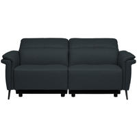 3-SITZER-SOFA Echtleder Dunkelblau  - Schwarz/Dunkelblau, Design, Leder/Metall (210/79/104cm) - Belluti