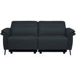 3-SITZER-SOFA  in Echtleder Dunkelblau   - Schwarz/Dunkelblau, Design, Leder/Metall (210/79/104cm) - Belluti