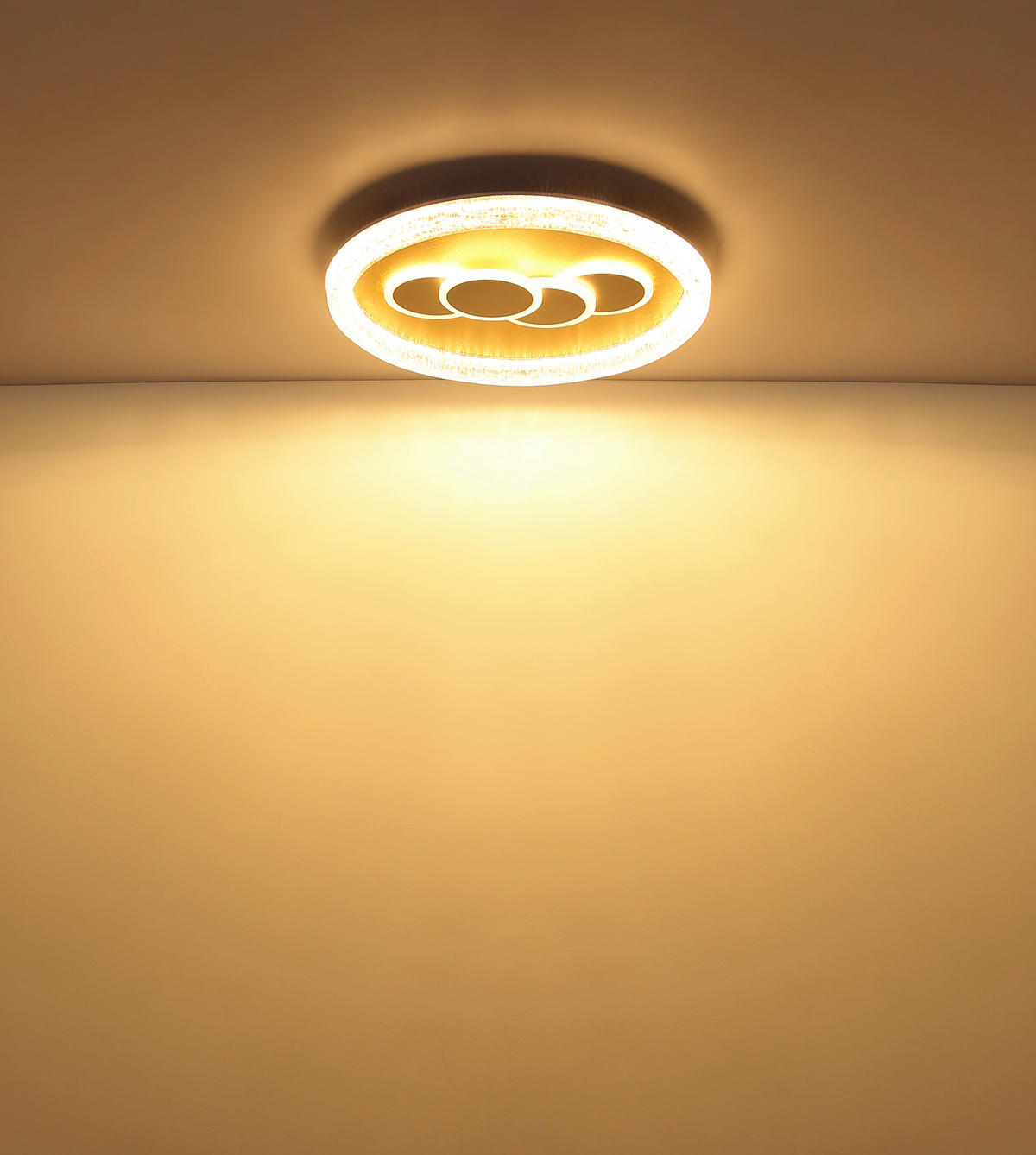 LED-DECKENLEUCHTE 49,5/7 cm   - Klar/Goldfarben, Design, Kunststoff/Metall (49,5/7cm) - Globo