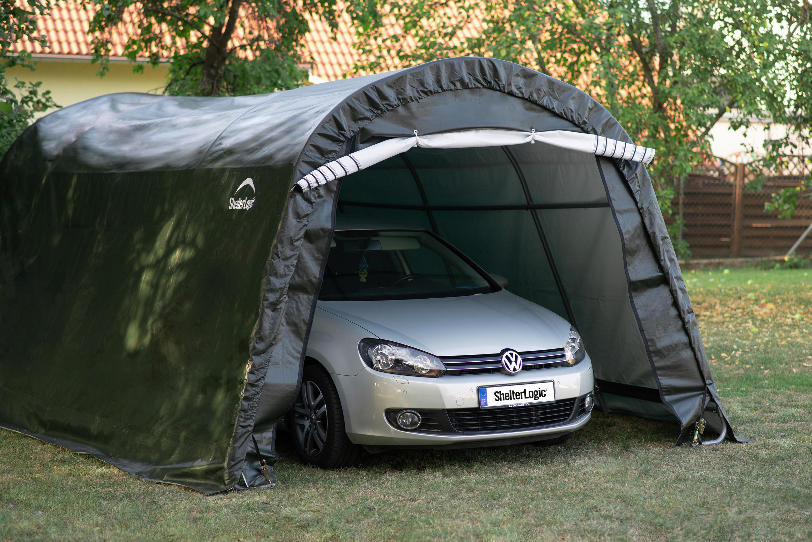 ZELTGARAGE  - Grün, Basics, Kunststoff/Metall (610/300/240cm) - Ambia Garden