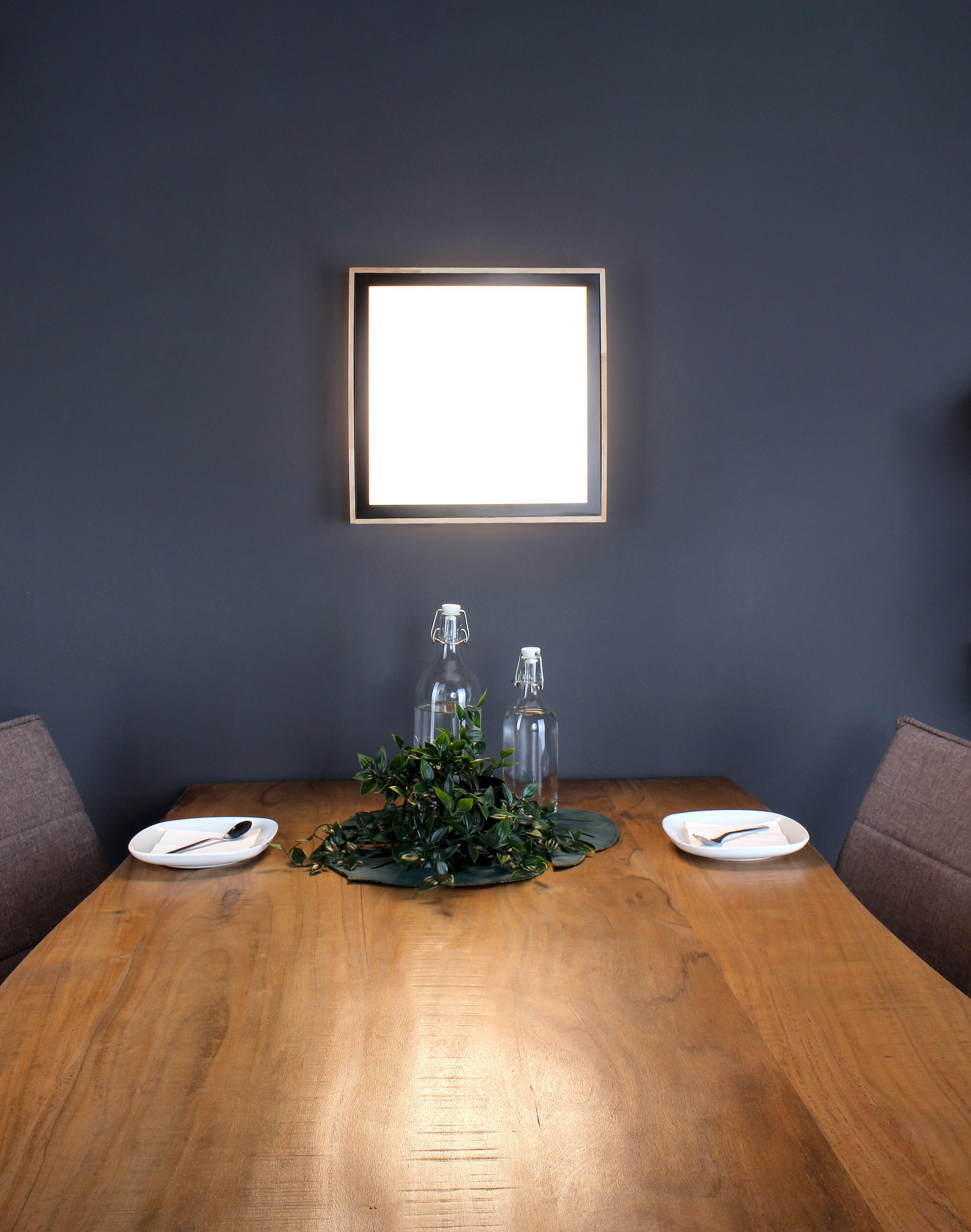 LED-DECKENLEUCHTE 28,5/28,5/8 cm   - Buchefarben/Schwarz, Natur, Holz/Kunststoff (28,5/28,5/8cm)