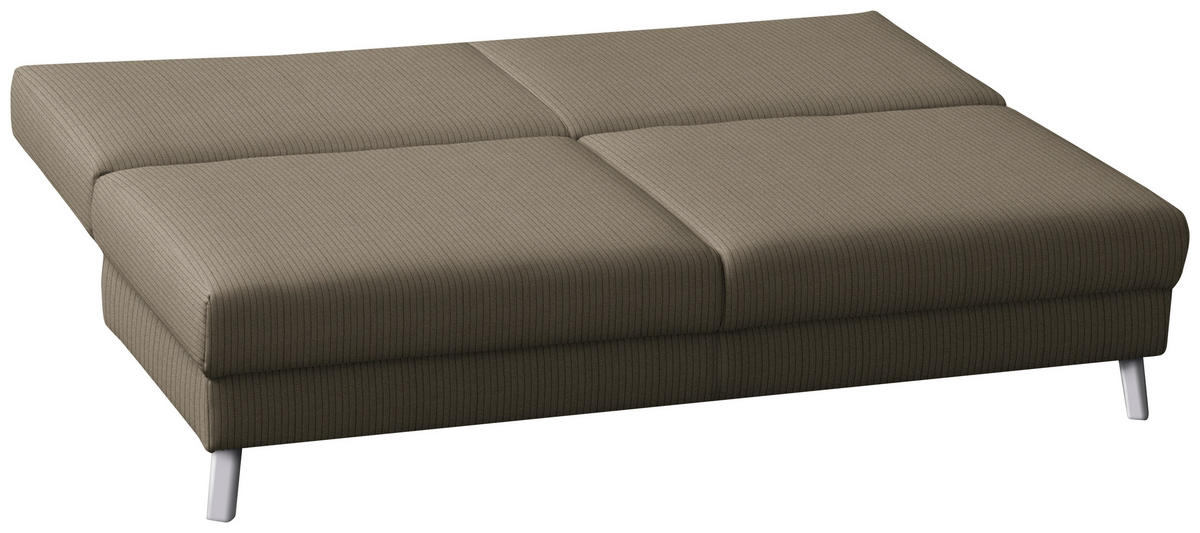 SCHLAFSOFA  in Cord Graubraun  - Chromfarben/Graubraun, MODERN, Textil/Metall (194/91/90cm) - Novel