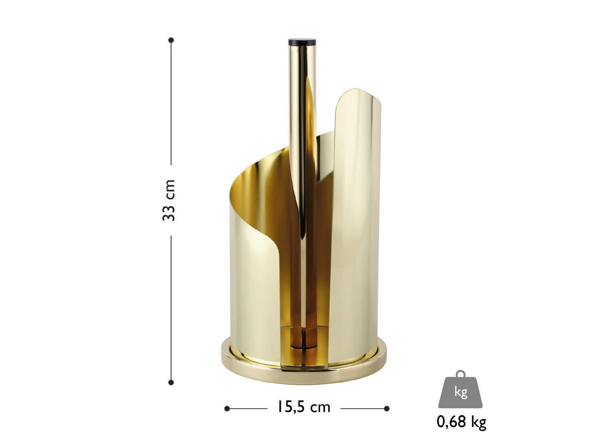 DRŽIAK NA KUCHYNSKÉ UTIERKY - zlatá, Basics, kov (15,5/33cm) - Echtwerk