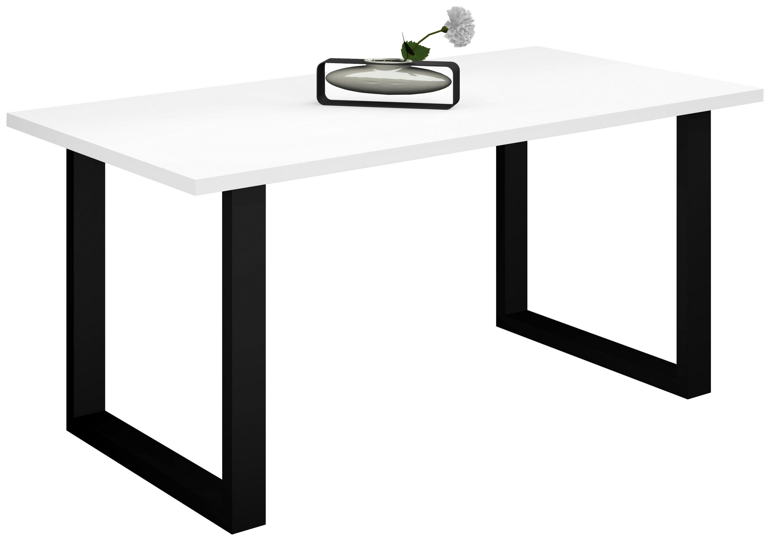 ESSTISCH rechteckig Schwarz, Weiß  - Schwarz/Weiß, MODERN, Holzwerkstoff/Metall (180/90/78cm) - Livetastic