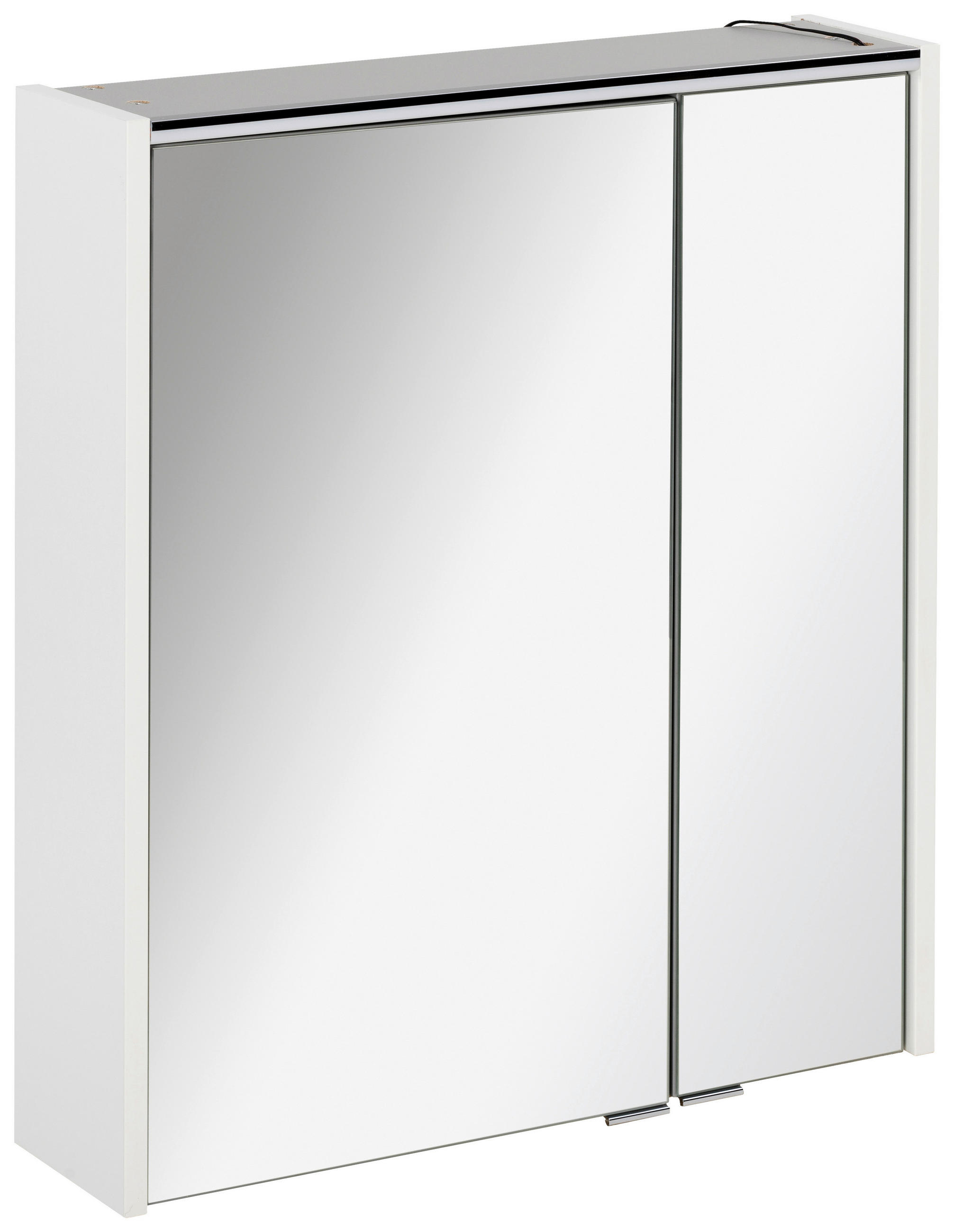 SPIEGELSCHRANK 60/68/15 cm  - Alufarben/Weiß, MODERN, Glas/Holzwerkstoff (60/68/15cm) - Voleo