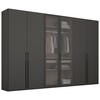 DREHTÜRENSCHRANK 301/223/60 cm 6-türig Graphitfarben  - Graphitfarben, Trend, Glas/Holzwerkstoff (301/223/60cm) - Novel