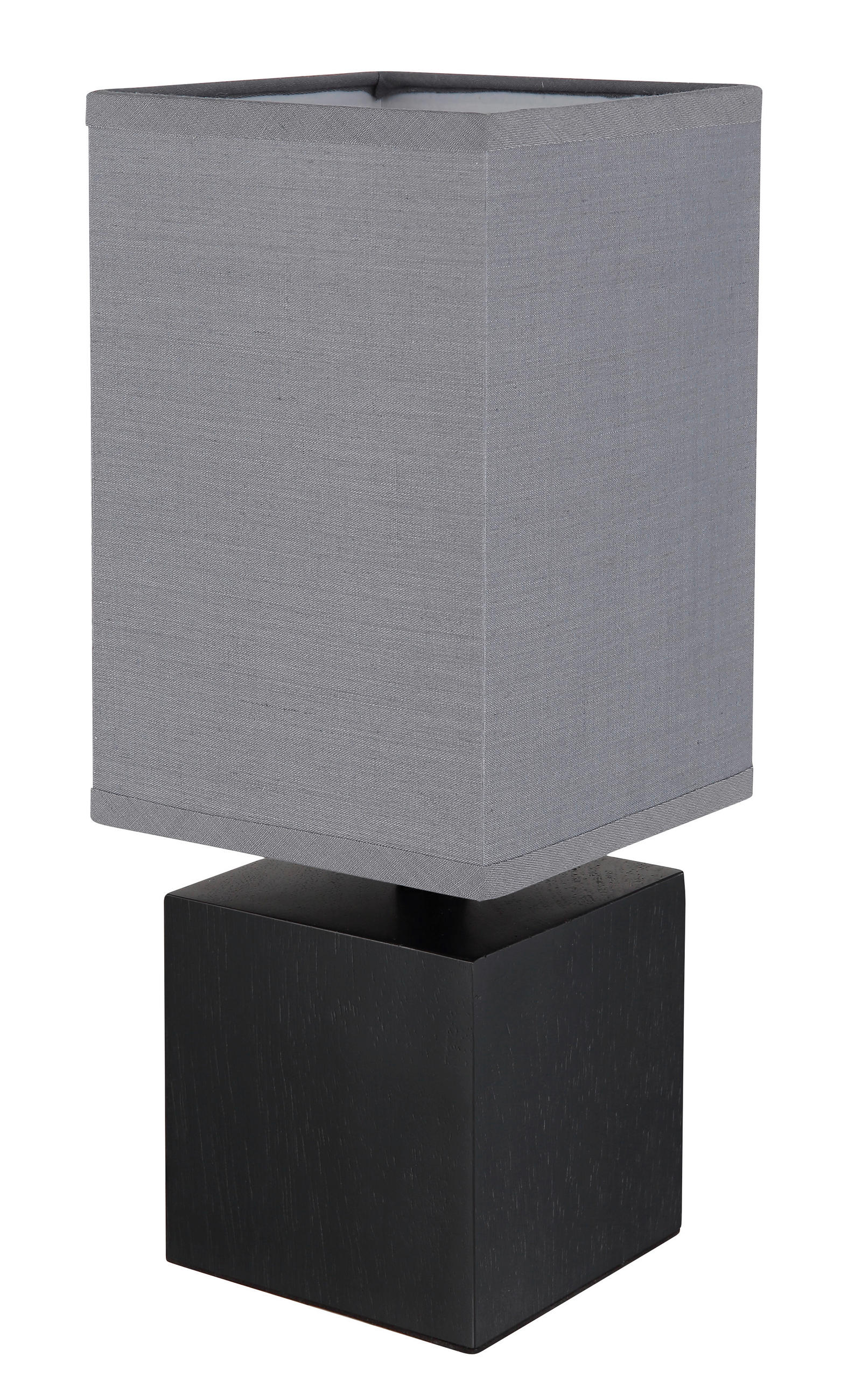 STOLNÍ LAMPA, E27, 12/12/30 cm - černá/antracitová, Konvenční, dřevo/textil (12/12/30cm) - Globo