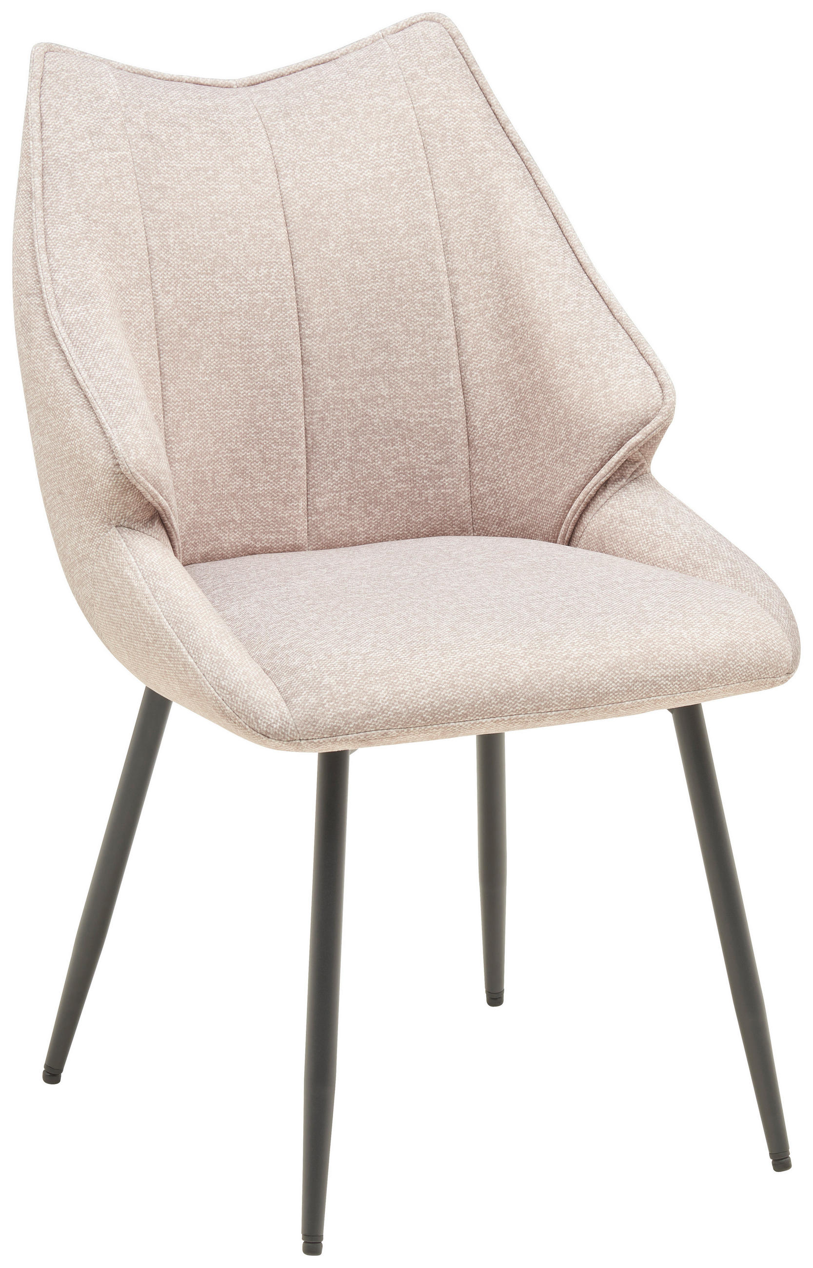 STUHL  in Eisen Samt  - Beige/Schwarz, Lifestyle, Textil/Metall (55/87/61cm) - MID.YOU