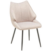 STUHL  in Eisen Samt  - Beige/Schwarz, Lifestyle, Textil/Metall (55/87/61cm) - MID.YOU