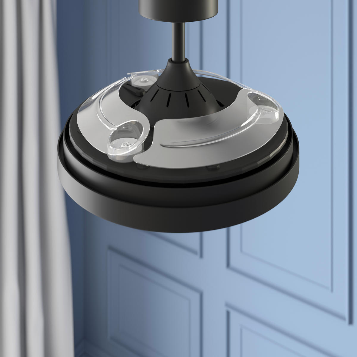 DECKENVENTILATOR - Transparent/Schwarz, Basics, Kunststoff/Metall (91/32,1cm) - Mican