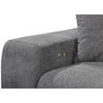 ECKSOFA Anthrazit Chenille Zierkissen, Bettkasten, Rücken echt, Kopfteilverstellung, Sitztiefenverstellung  - Anthrazit/Schwarz, KONVENTIONELL, Kunststoff/Textil (268/172cm) - Carryhome