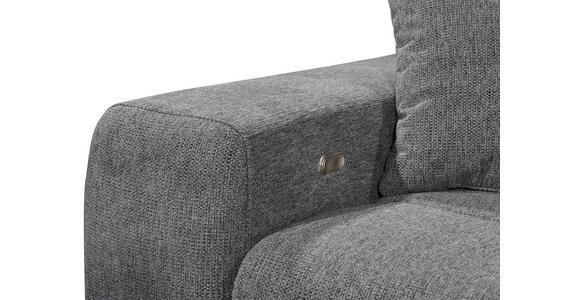 ECKSOFA Anthrazit Chenille Zierkissen, Bettkasten, Rücken echt, Kopfteilverstellung, Sitztiefenverstellung  - Anthrazit/Schwarz, KONVENTIONELL, Kunststoff/Textil (268/172cm) - Carryhome
