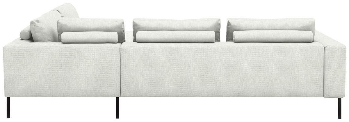 ECKSOFA  in Flachgewebe Weiß  308/270 cm  - Schwarz/Weiß, Design, Textil/Metall (308/270cm) - Pure Home Lifestyle