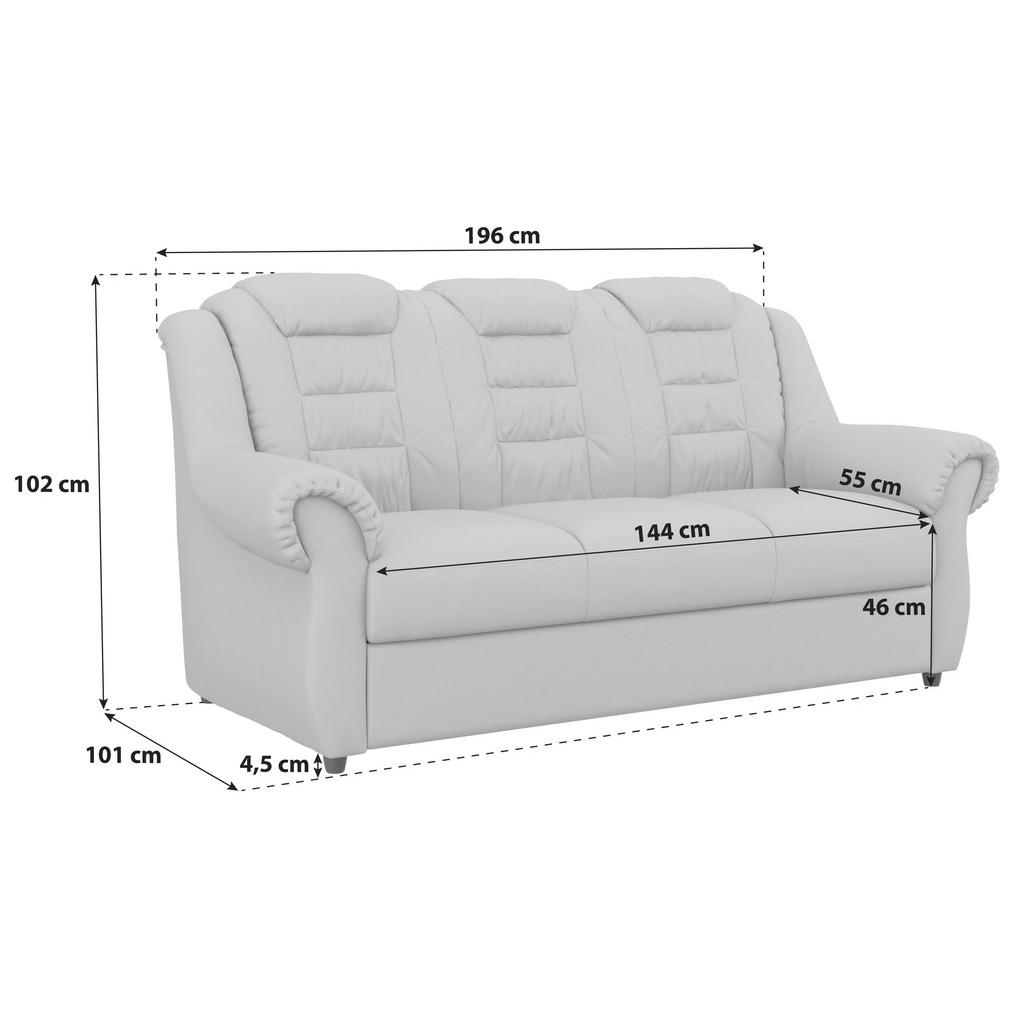 Thumbnail - Livetastic 3-Sitzer-Sofa, Dunkelgrau, Textil, 196x102x1101 cm, Made in EU, Hocker erhältlich, Rücken echt, Armteil links...