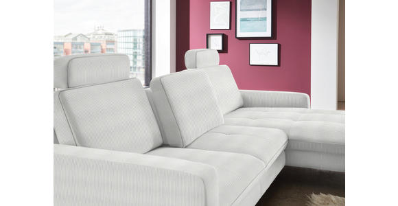 ECKSOFA Creme Cord  - Creme/Schwarz, Design, Textil/Metall (302/178cm) - Carryhome