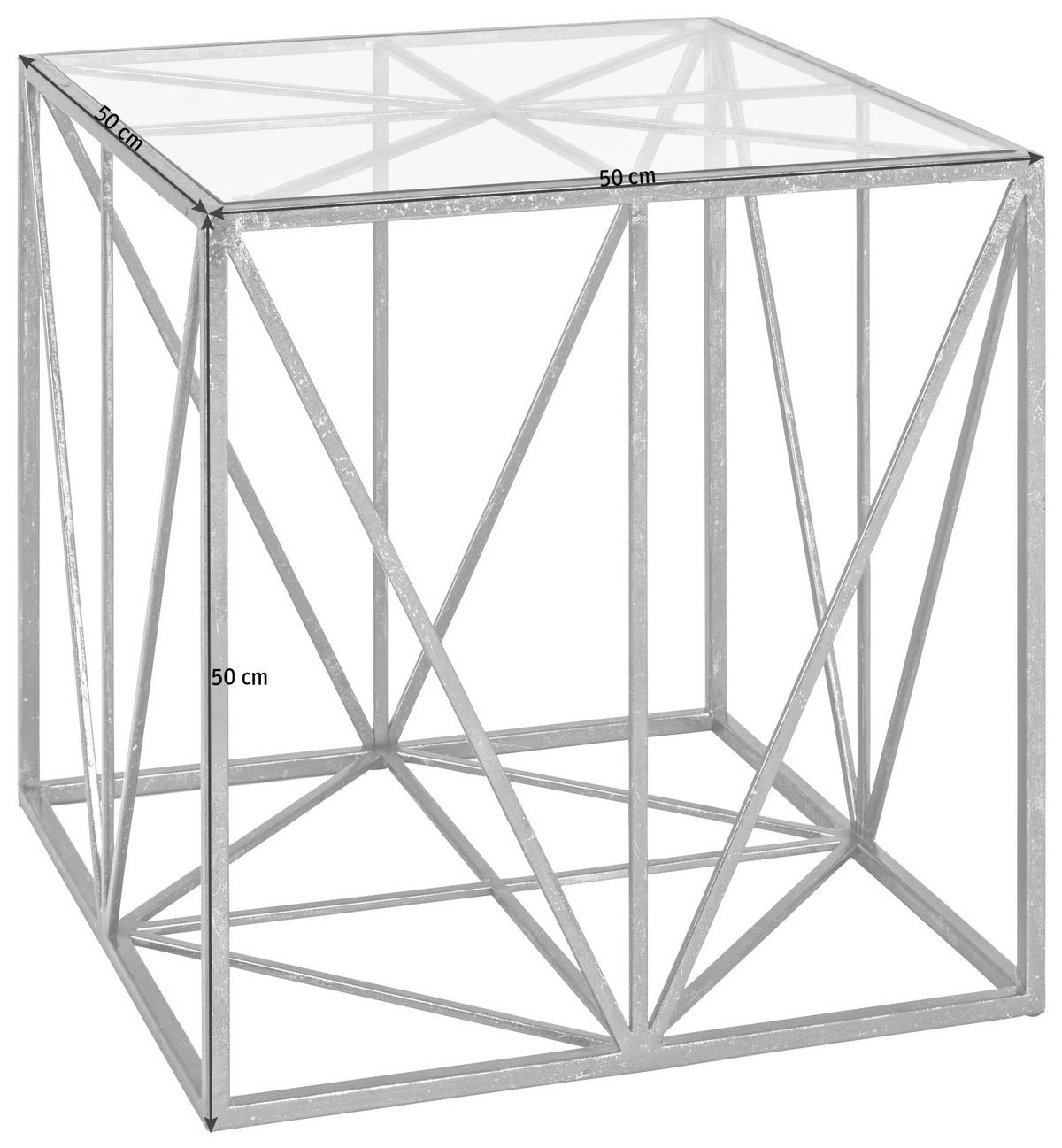 BEISTELLTISCH 50/50/50 cm Bronzefarben quadratisch  - Bronzefarben, Design, Glas/Metall (50/50/50cm)