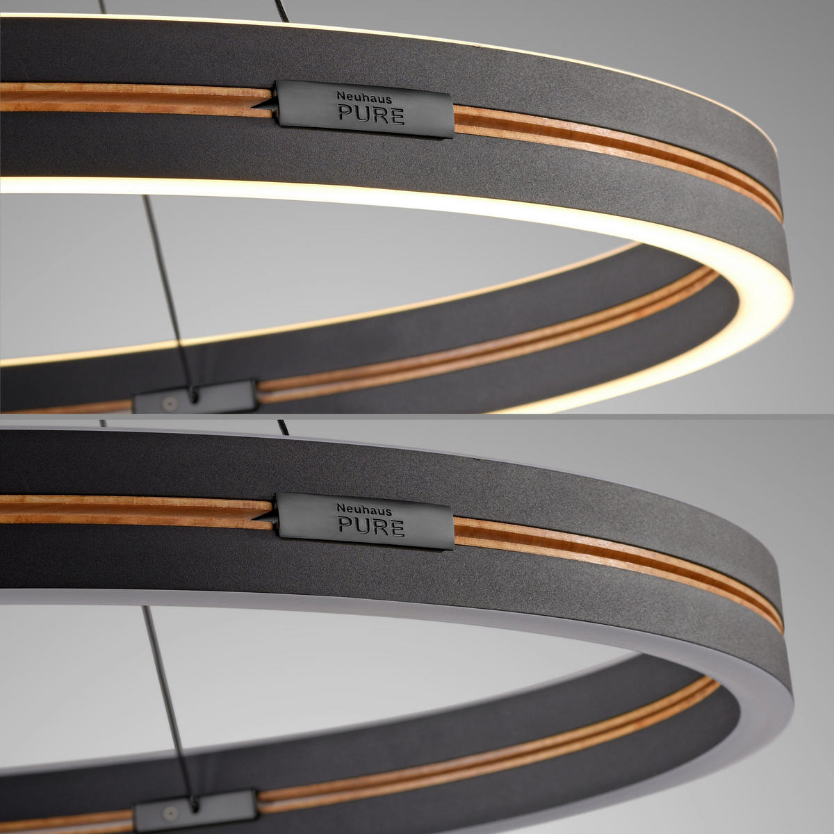 ZÁVĚSNÉ LED SVÍTIDLO, 50/50/350 cm  - černá, Basics, kov (50/50/350cm) - Neuhaus PURE