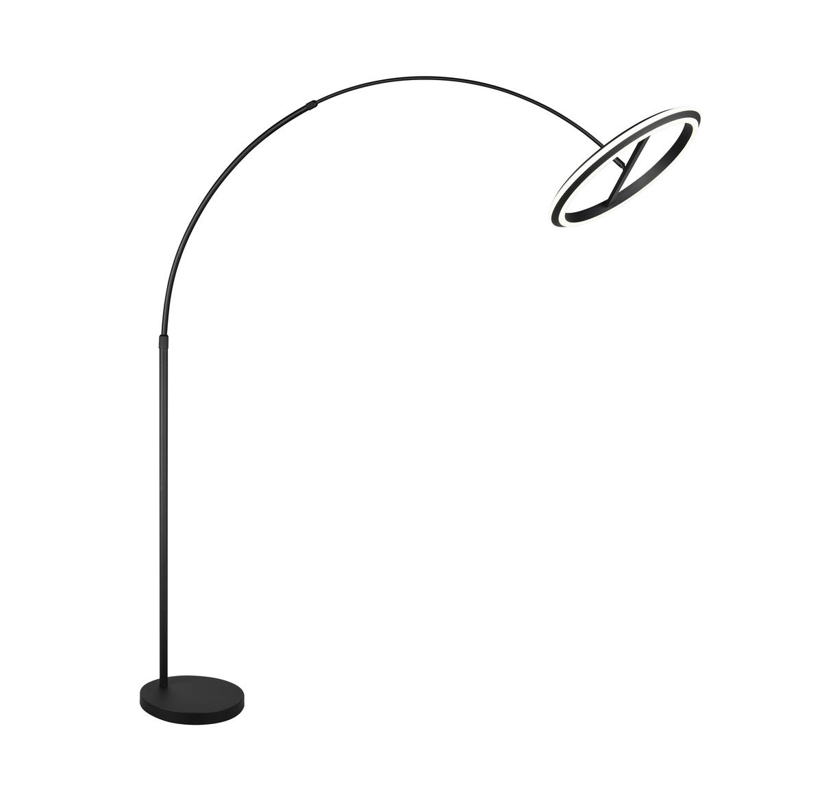 LED-STEHLEUCHTE Amador 45/205 cm   - Schwarz, Design, Metall (45/205cm) - Trio Leuchten