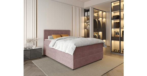 BOXSPRINGBETT 140/200 cm in Hellrot - Hellrot/Schwarz, KONVENTIONELL, Kunststoff/Textil (140/200cm) - Carryhome
