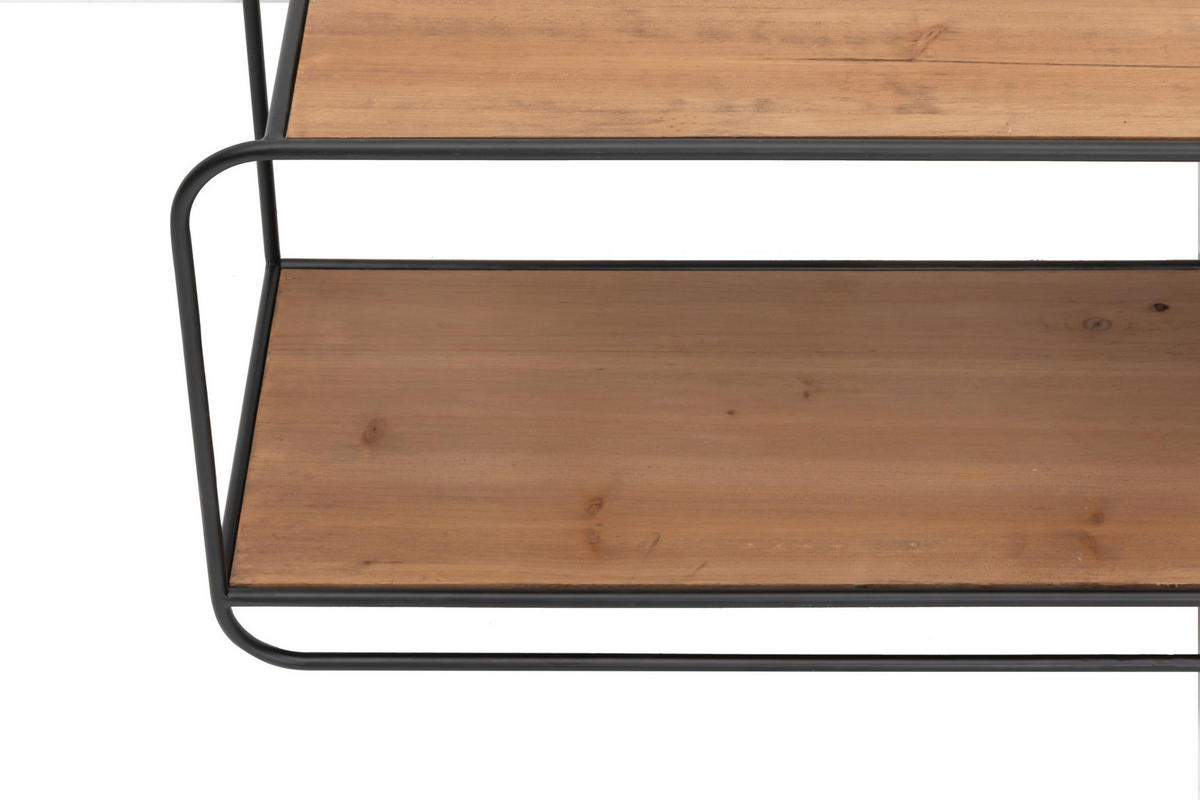 ŠATNÍ LIŠTA, 90/42/32.5 cm - černá/přírodní barvy, Lifestyle, kov/dřevo (90/42/32.5cm) - Livetastic