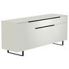 LOWBOARD Schwarz, Weiss  160/66/45 cm  - Weiss/Schwarz, Design, Glas/Holzwerkstoff (160/66/45cm) - Moderano