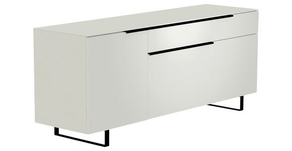 LOWBOARD  in 160/66/45 cm  - Schwarz/Weiß, Design, Glas/Holzwerkstoff (160/66/45cm) - Moderano