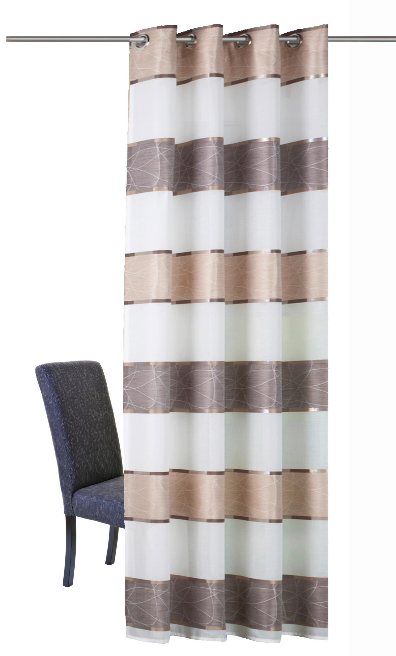 ZÁVĚS S OČKY, 140/225 cm - cappuccino, Design, textil (140/225cm) - Schmidt W. Gmbh