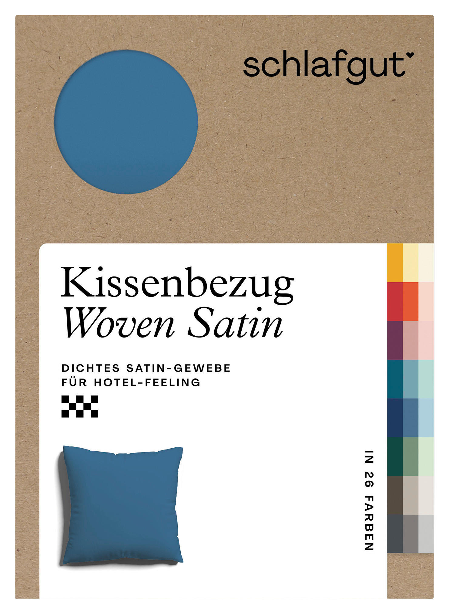 KISSENHÜLLE WOVEN SATIN 40/40 cm  - Blau, Basics, Textil (40/40cm) - Schlafgut