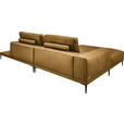 ECKSOFA  in Echtleder Senfgelb  201/304 cm  - Senfgelb/Schwarz, Design, Leder/Metall (201/304cm) - Belluti