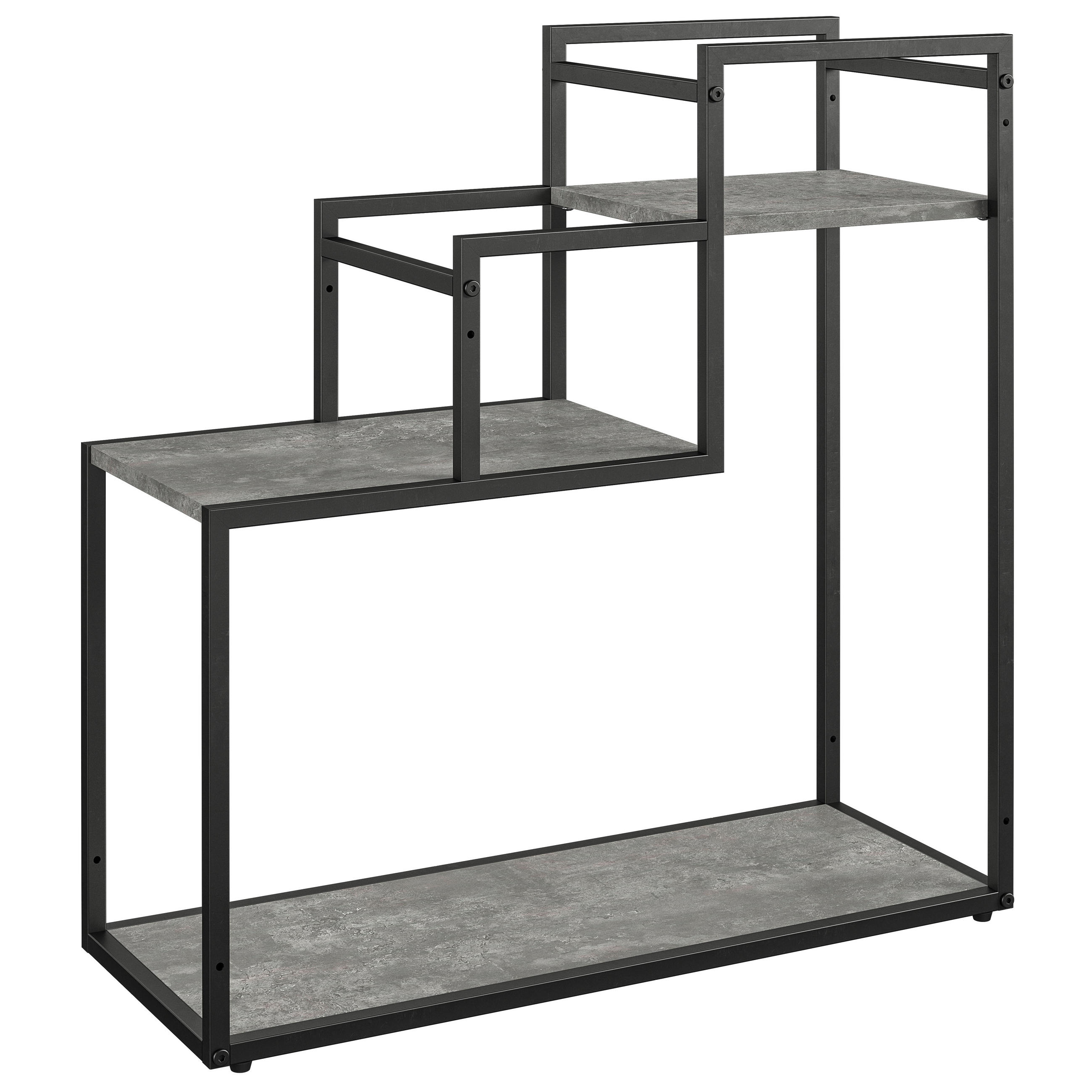 BLUMENSTÄNDER Metall, Holzwerkstoff  - Schwarz/Grau, Design, Holzwerkstoff/Metall (58/58/23cm) - MID.YOU