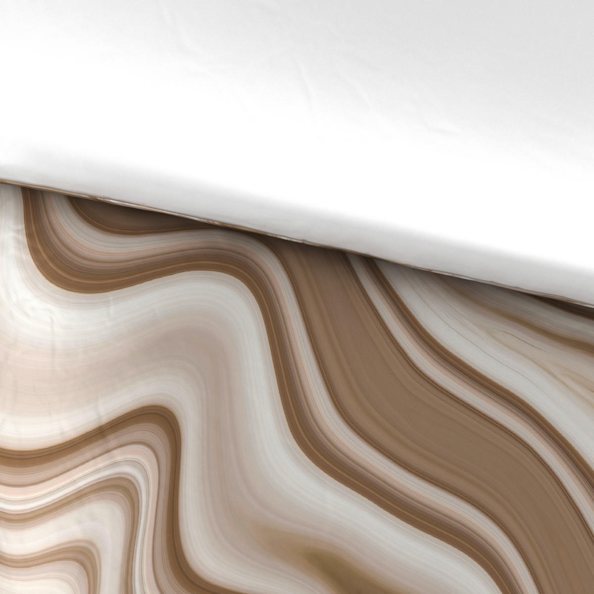 OBOJESTRANSKA POSTELJNINA WAVY 140/200 cm saten naravne barve  - naravne barve, Konvencionalno, tekstil (140/200cm) - Esposa
