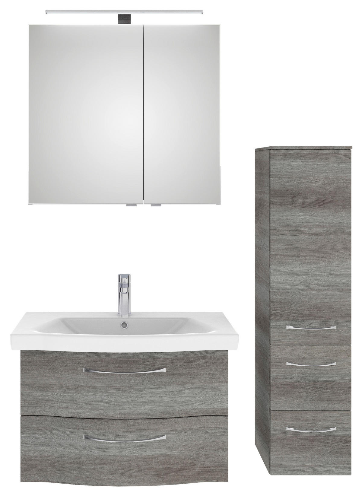 BADEZIMMER 4-teilig  in 112 cm  - Chromfarben/Graphitfarben, KONVENTIONELL, Glas/Keramik (112cm) - Pelipal