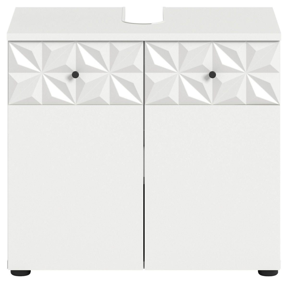 OMARICA ZA POD UMIVALNIK 60/54/37 cm  - črna/bela, Moderno, kovina/umetna masa (60/54/37cm) - MID.YOU