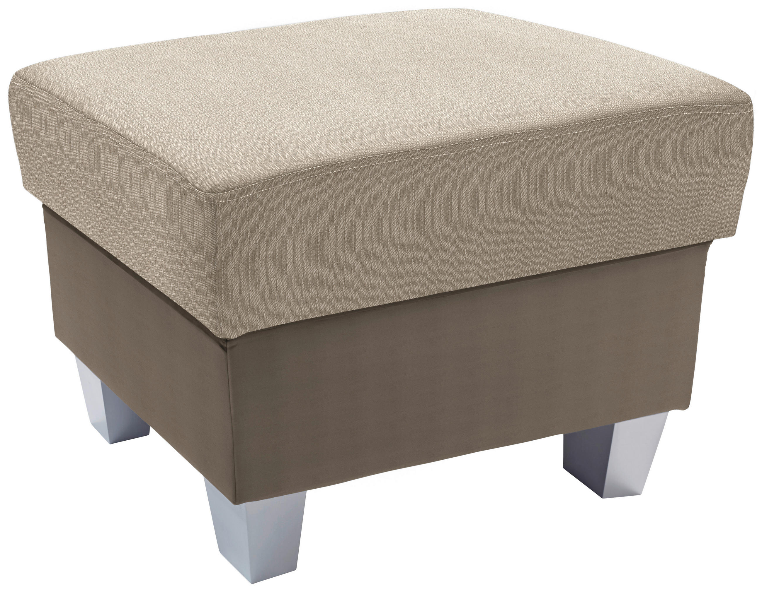 HOCKER Textil Schlammfarben, Beige  - Schlammfarben/Beige, Konventionell, Holz/Textil (68/43/47cm) - Livetastic