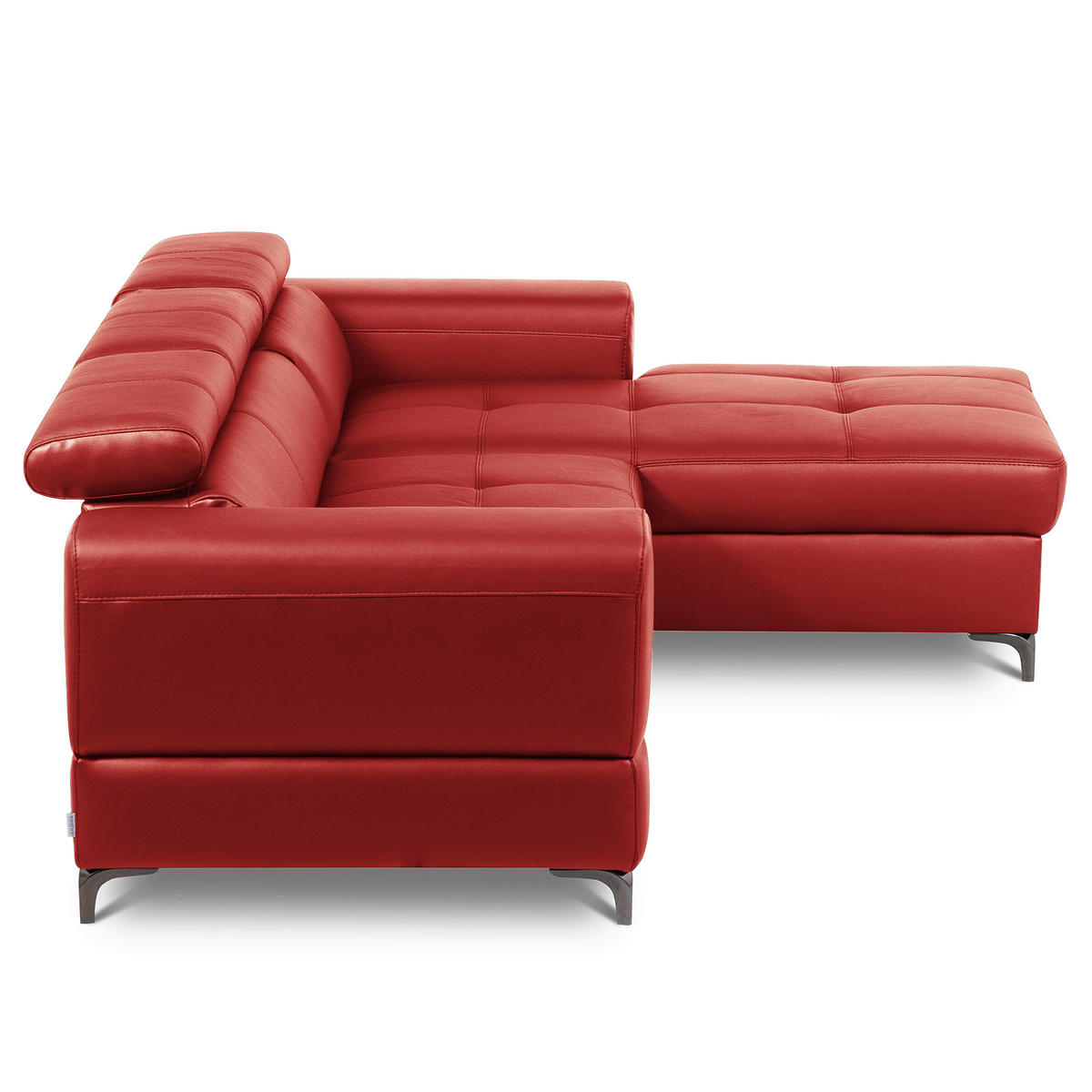 ECKSOFA  in Lederlook Echtleder Rot  - Rot/Schwarz, Design, Leder/Textil (247/173cm) - Livetastic