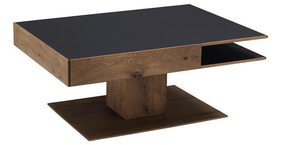 COUCHTISCH in Glas, Holz 105/75/46 cm - Eichefarben/Anthrazit, Design, Glas/Holz (105/75/46cm) - Valnatura