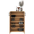 SCHUHSCHRANK 70/106/33,5 cm  - Eichefarben/Schwarz, KONVENTIONELL, Holzwerkstoff/Kunststoff (70/106/33,5cm) - Xora
