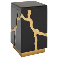 KISASZTAL Üveg, faalapú anyag 30/30/50 cm  - fekete/aranyszínű, Trend, faalapú anyag/Üveg (30/30/50cm) - Xora