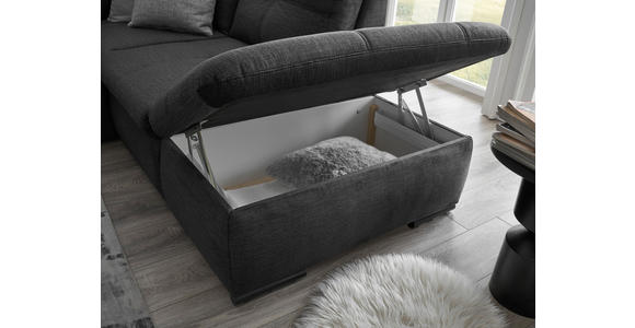 WOHNLANDSCHAFT in Mikrovelours Schwarz - Schwarz, KONVENTIONELL, Kunststoff/Textil (127/334/217cm) - Carryhome