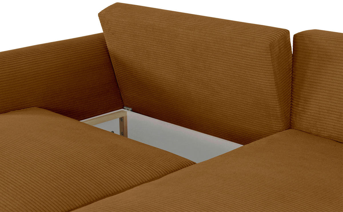 ECKSOFA in Cord Braun  - Braun, Design, Textil (250/151cm) - MID.YOU