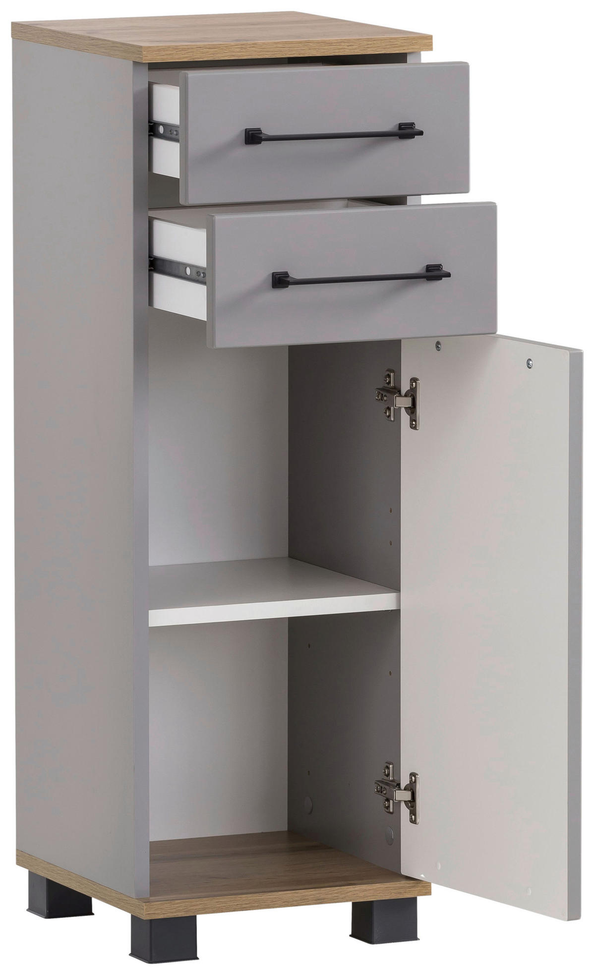 UNTERSCHRANK 30,3/88,1/32,6 cm   - Platinfarben/Eichefarben, MODERN, Holzwerkstoff/Kunststoff (30,3/88,1/32,6cm) - Stylife