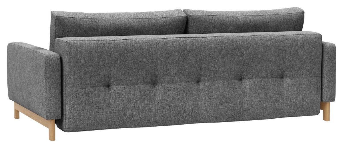 SCHLAFSOFA Flachgewebe Grau  - Eichefarben/Grau, Design, Holz/Textil (232/85/114cm) - Innovation