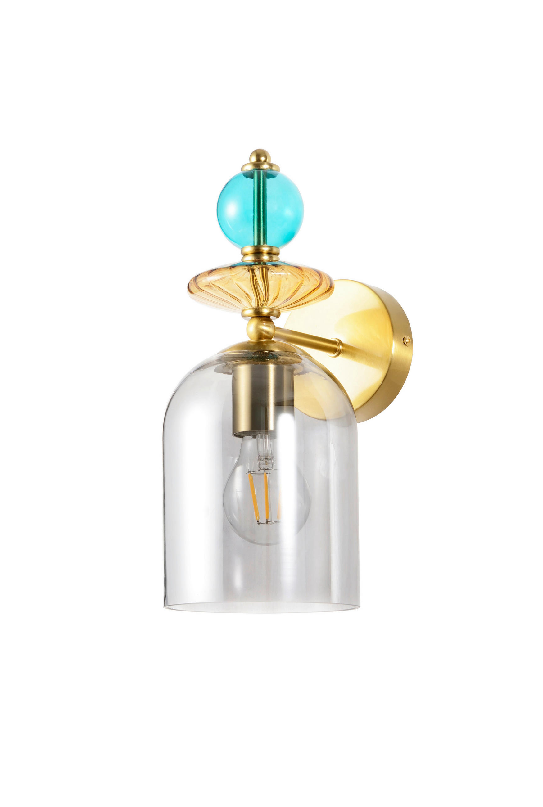 WANDLEUCHTE Tropea  32.5/13/17.5 cm  - Grau, Design, Glas (32.5/13/17.5cm)